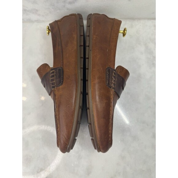 Born Distressed Two Tone Brown Slip On Driving Penny Loafer Men’s Size 11 M - Picture 3 of 16